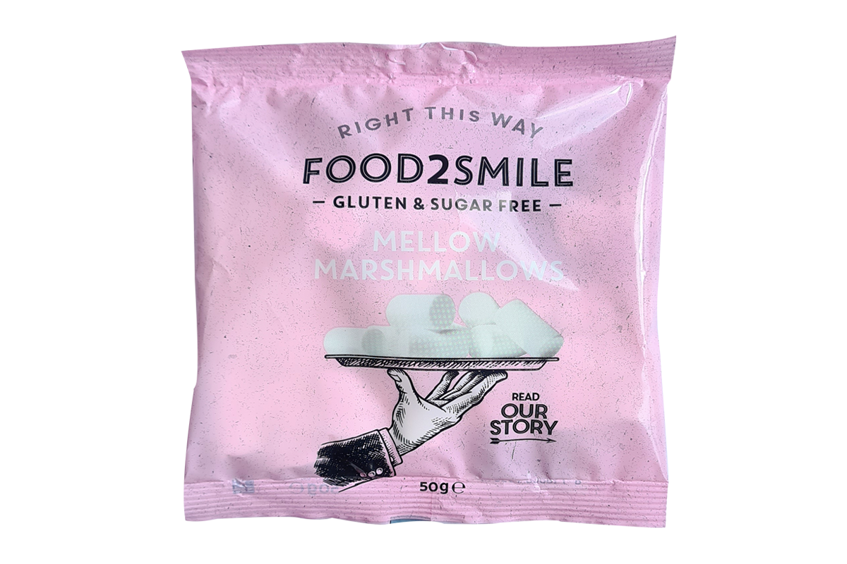 Food2Smile Marshmallows suikervrij glutenvrij lactosevrij 50 gram