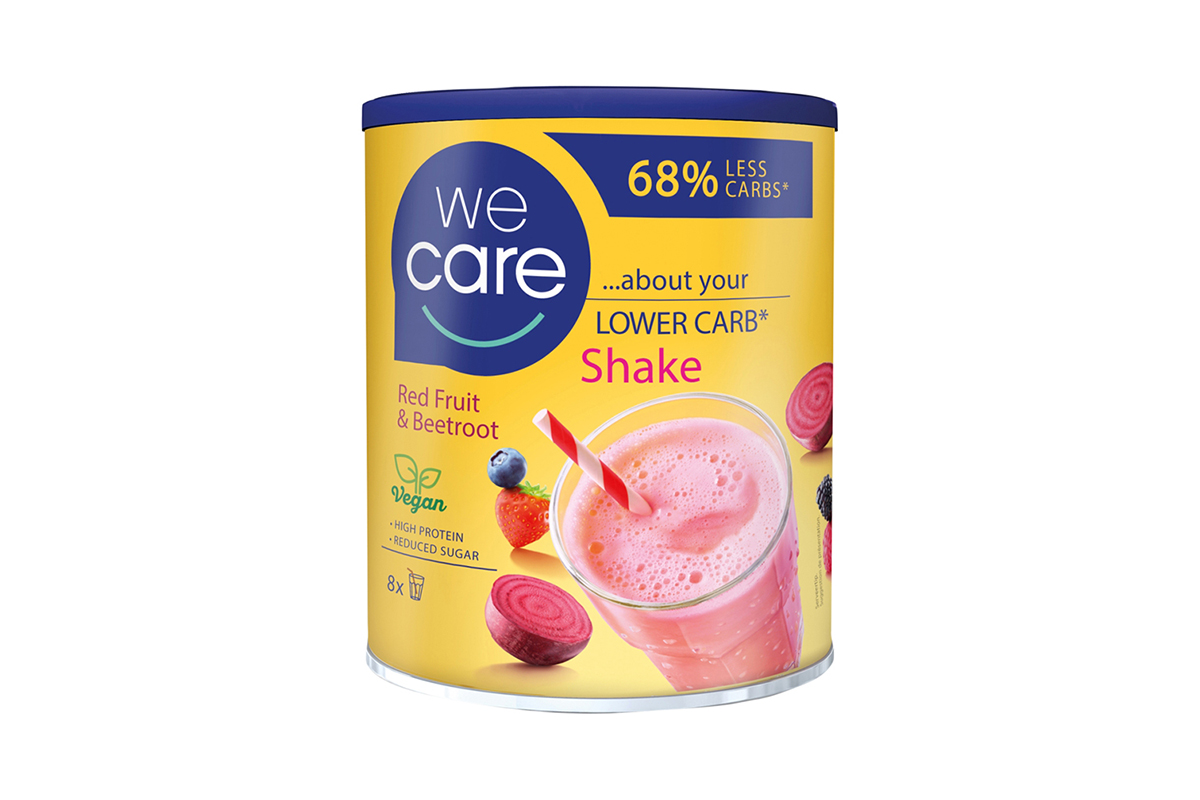 WeCare Lower Carb Shake Red Fruit & Beet 240g
